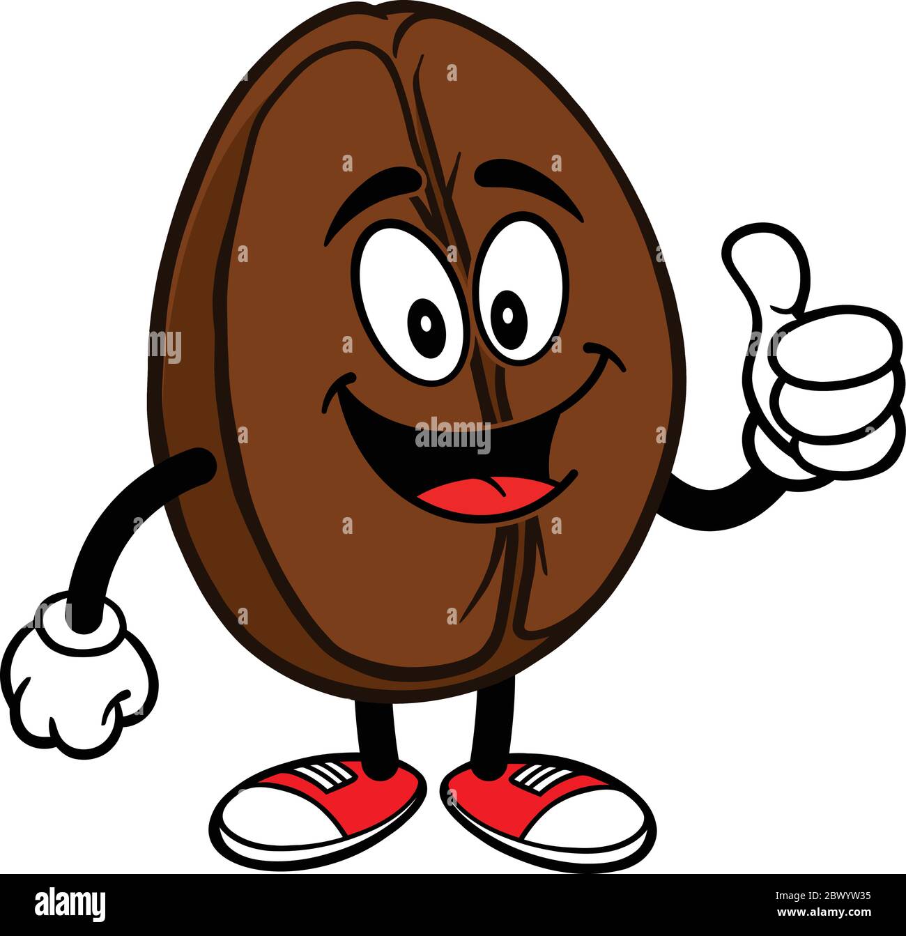 Coffee Bean Mascot with Thumbs Up - A cartoon illustration of a Coffee ...