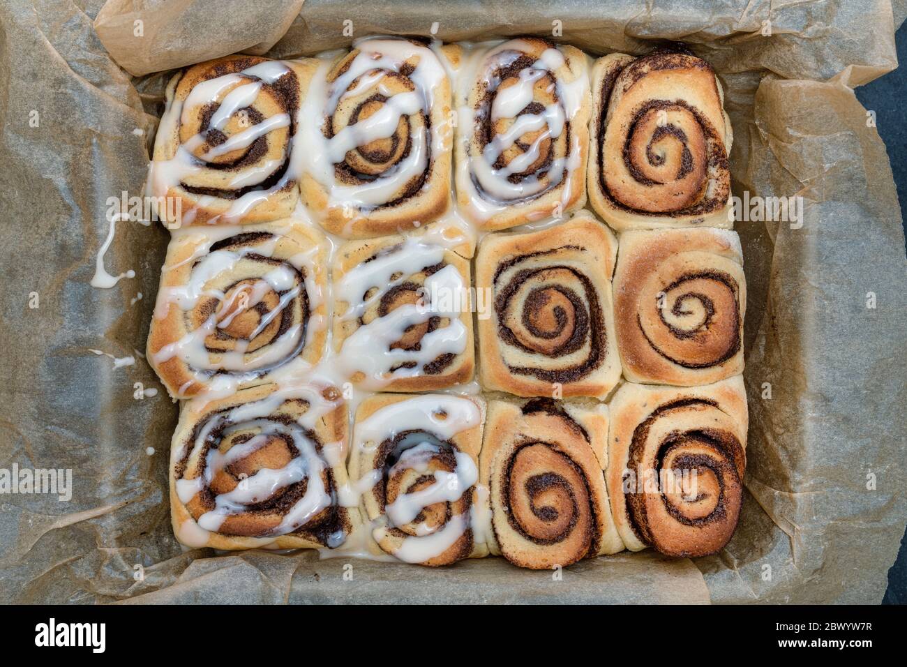 Homemade cinnamon buns Stock Photo