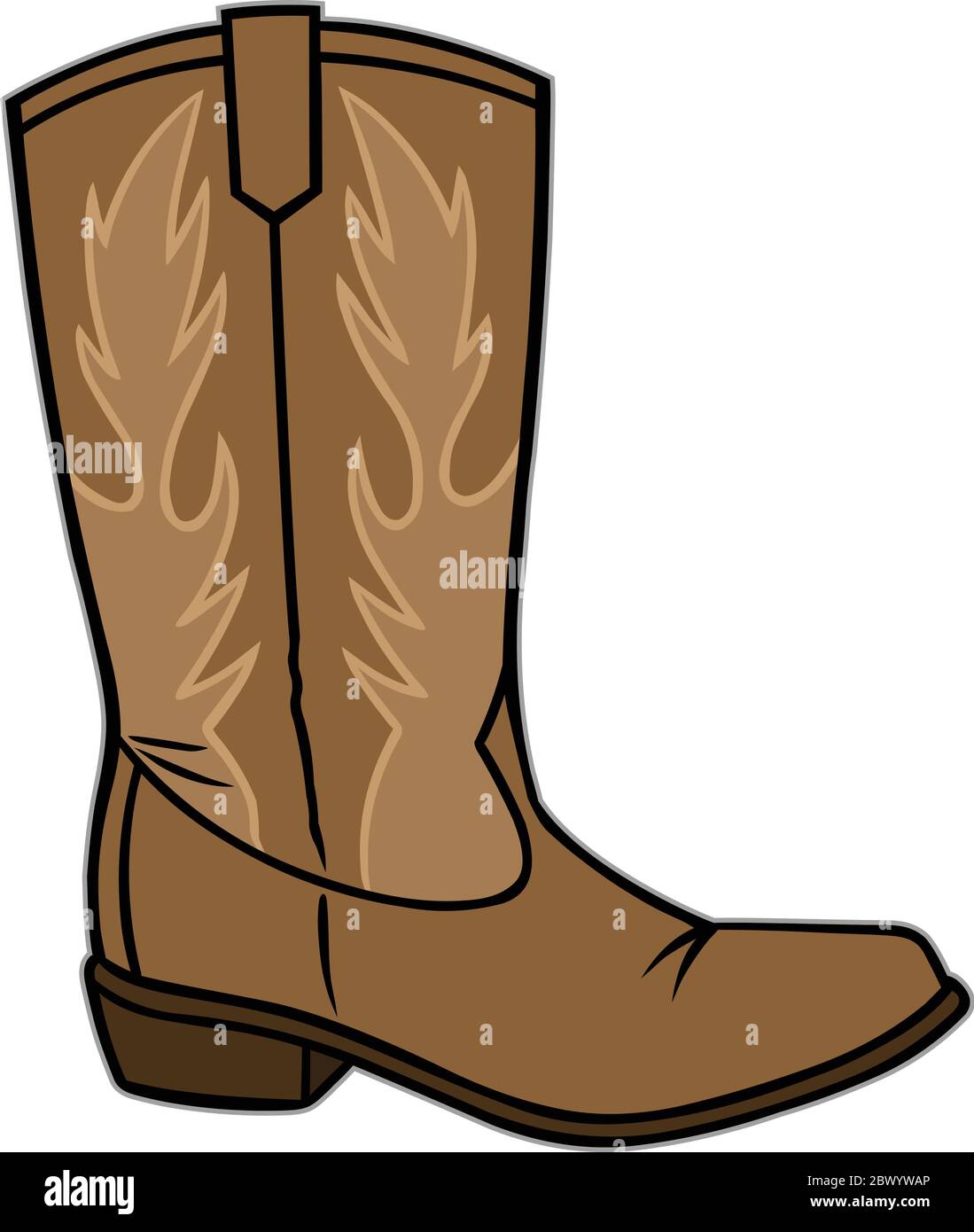 Cowboy Boot- An Illustration of a Cowboy Boot Stock Vector Image & Art ...