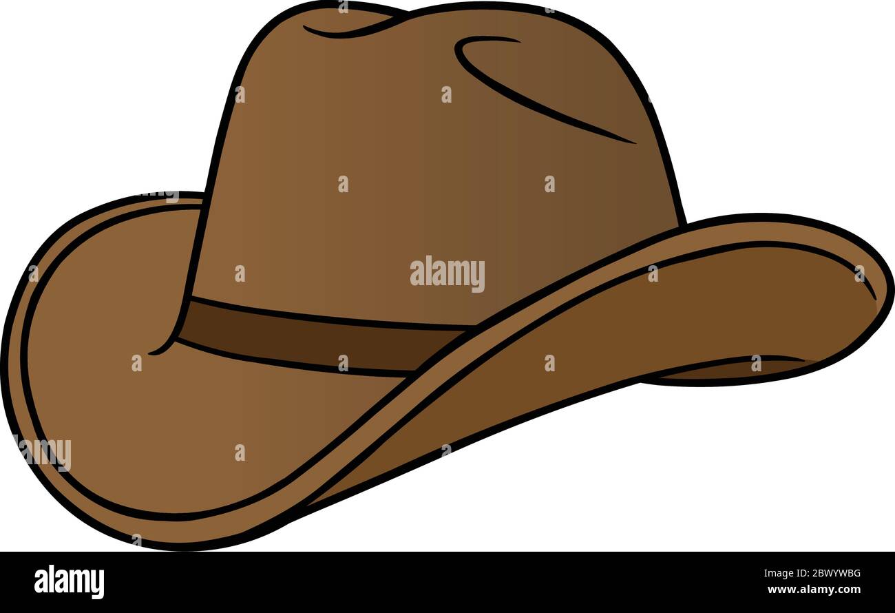 Cowboy Hat Cartoon A Cartoon Illustration of a Cowboy Hat Stock Vector