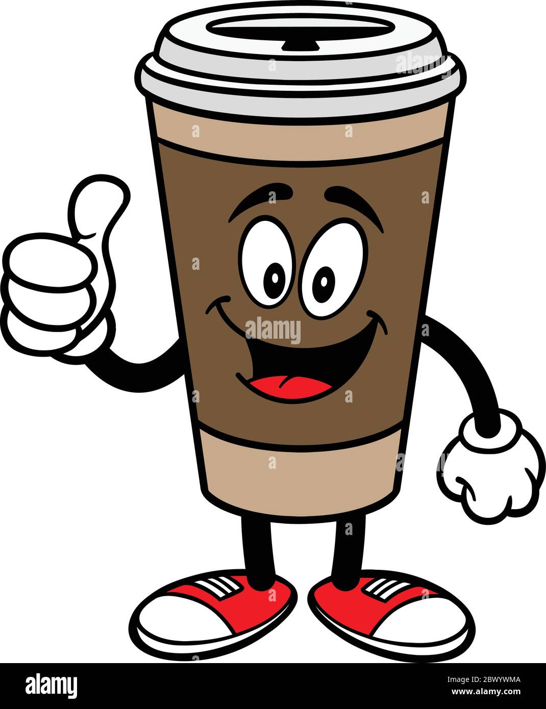 Coffee Mascot with Thumbs Up - A cartoon illustration of a Coffee ...