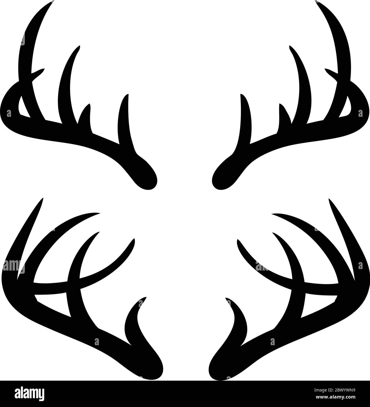 Deer Horns- An Illustration of Deer Horns. Stock Vector