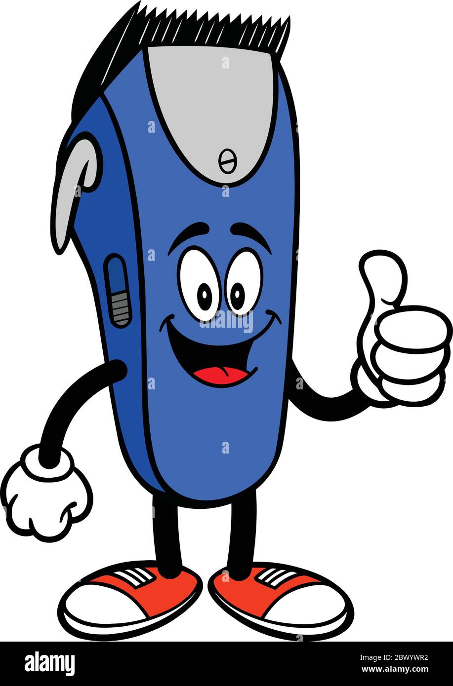 Electrical Hair Clipper Mascot with Thumbs Up- A Cartoon Illustration