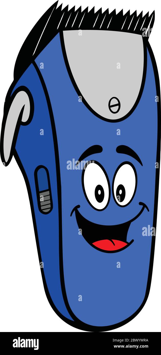 Electrical Hair Clipper Mascot A Cartoon Illustration of an Electric Hair Clipper Mascot Stock