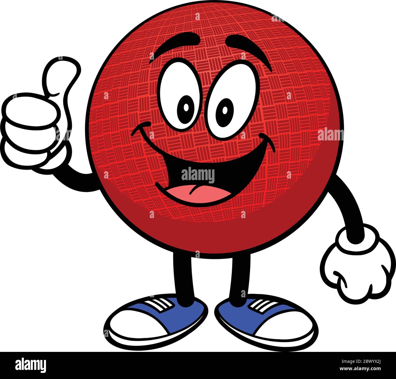 Dodgeball Mascot with Thumbs Up A cartoon illustration of a Dodgeball