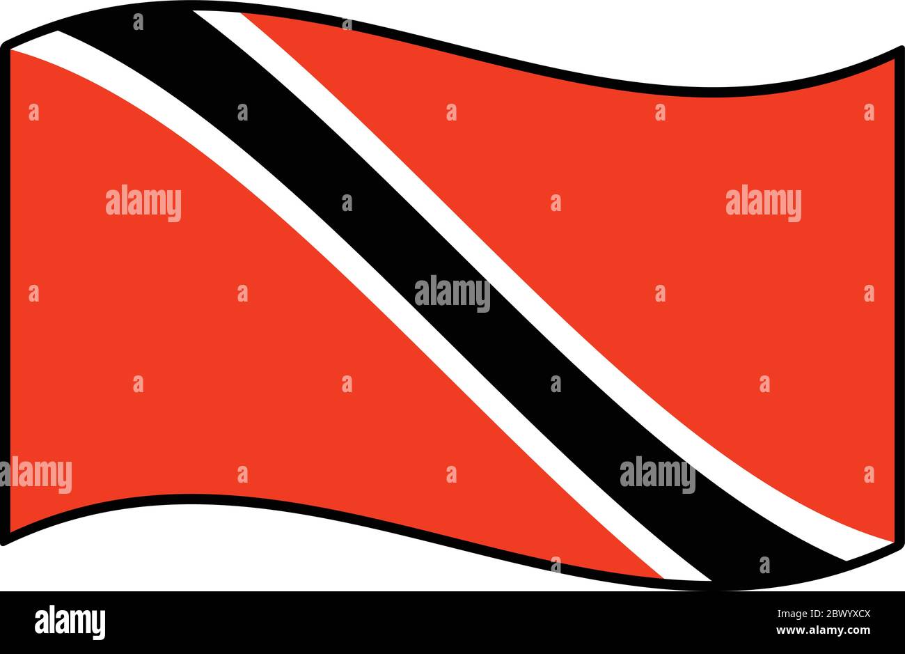 Flag of Trinidad and Tobago - An illustration of the Flag of Trinidad and Tobago. Stock Vector