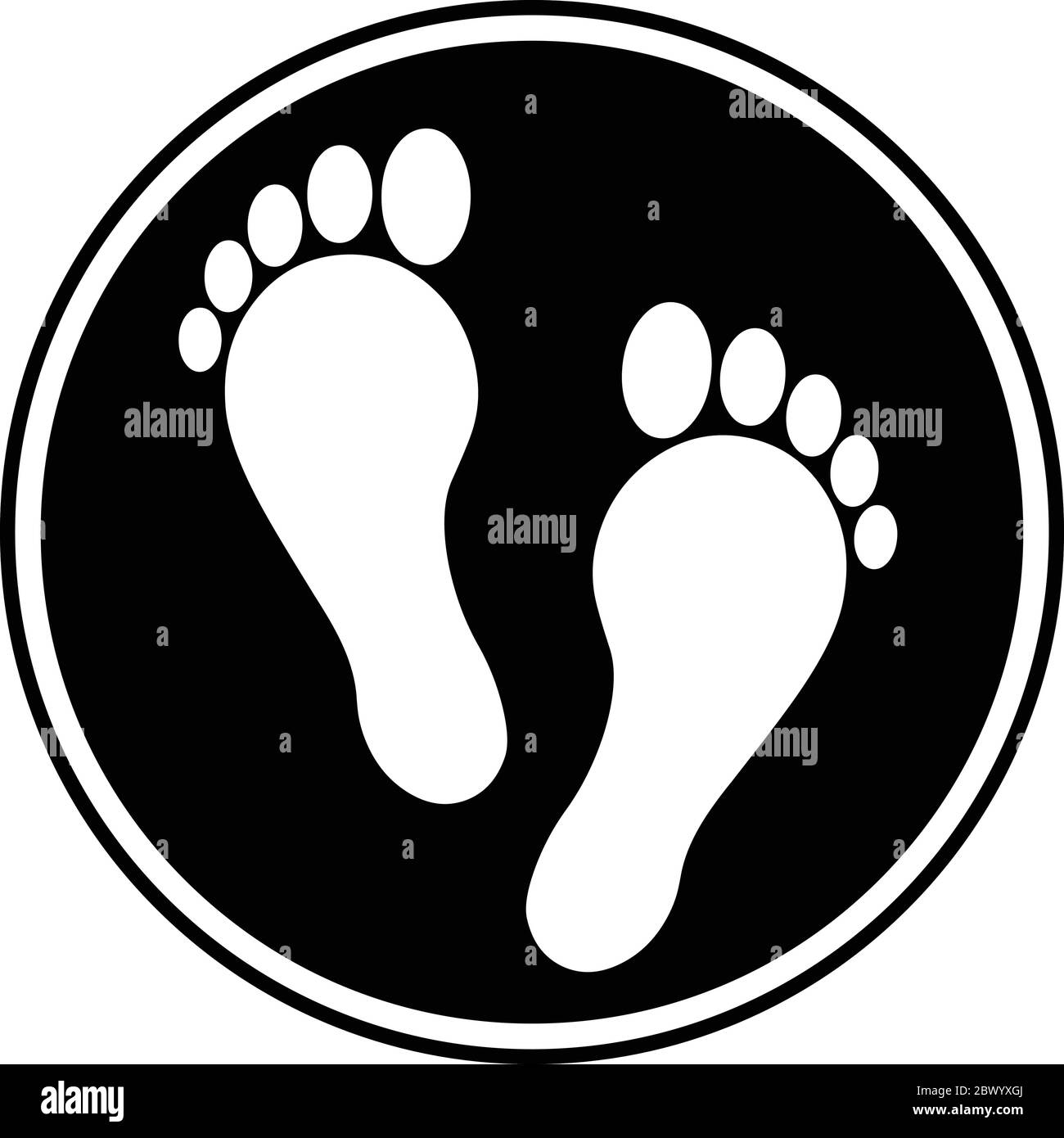 Foot Print Symbol- An Illustration of a Foot Print Symbol. Stock Vector