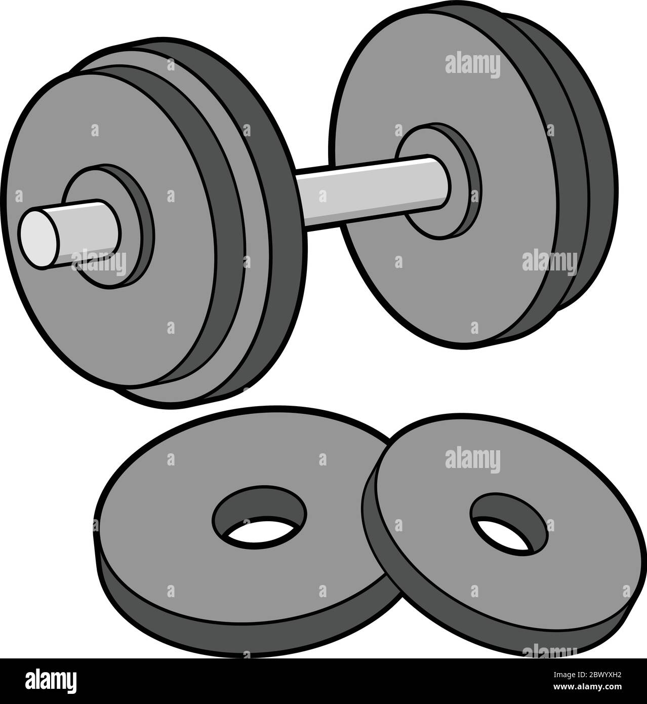 Dumbbell and Weights An Illustration of a Dumbbell and Weights Stock Vector Image & Art Alamy