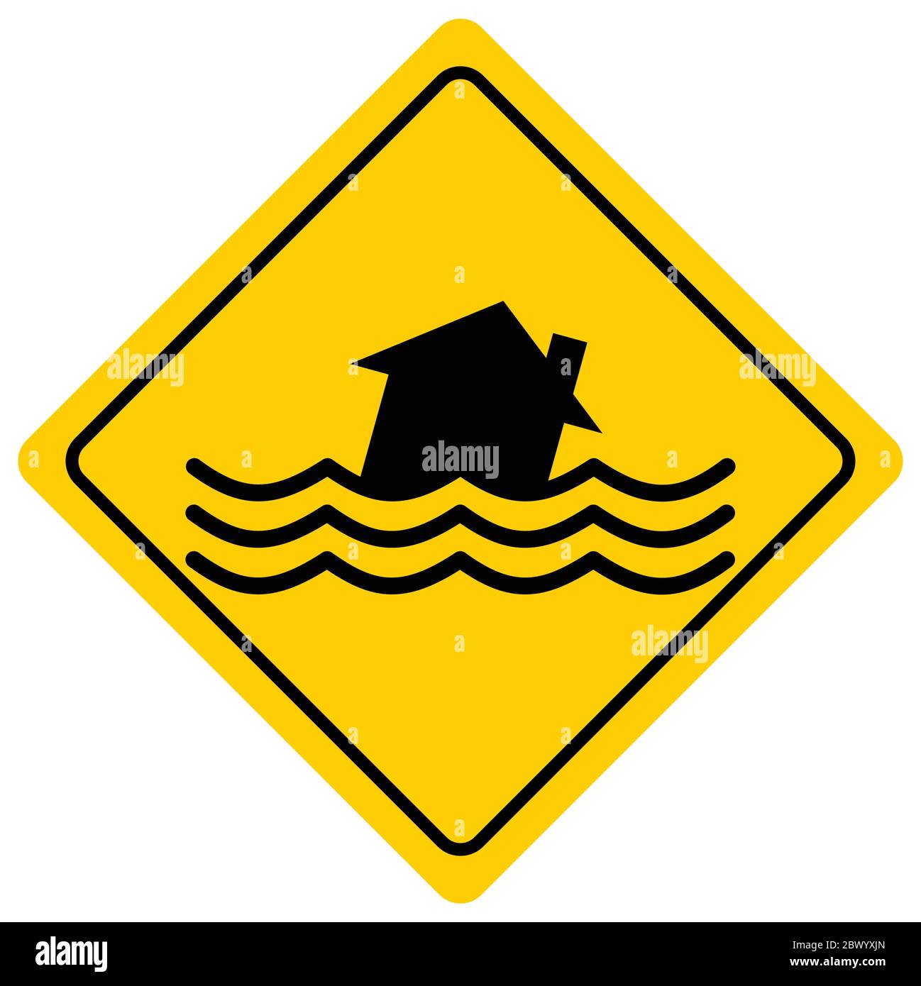 Flood Zone- An Illustration of a Flood Zone Sign. Stock Vector