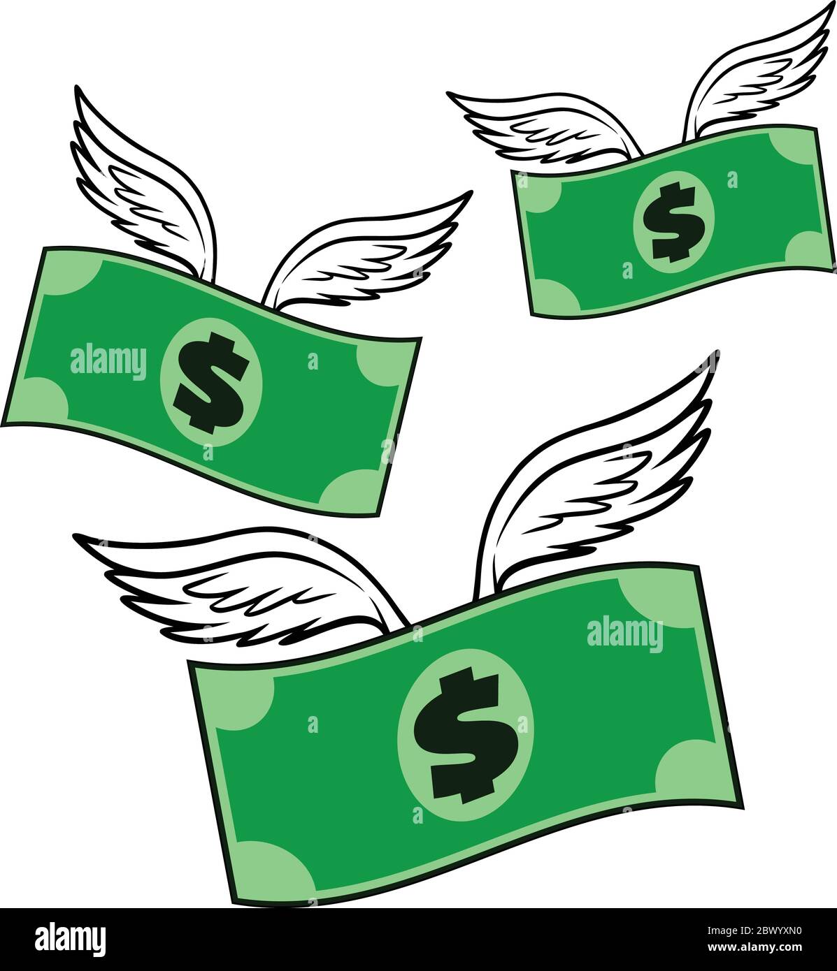 Flying Money An Illustration of Money Flying Away Stock Vector Image