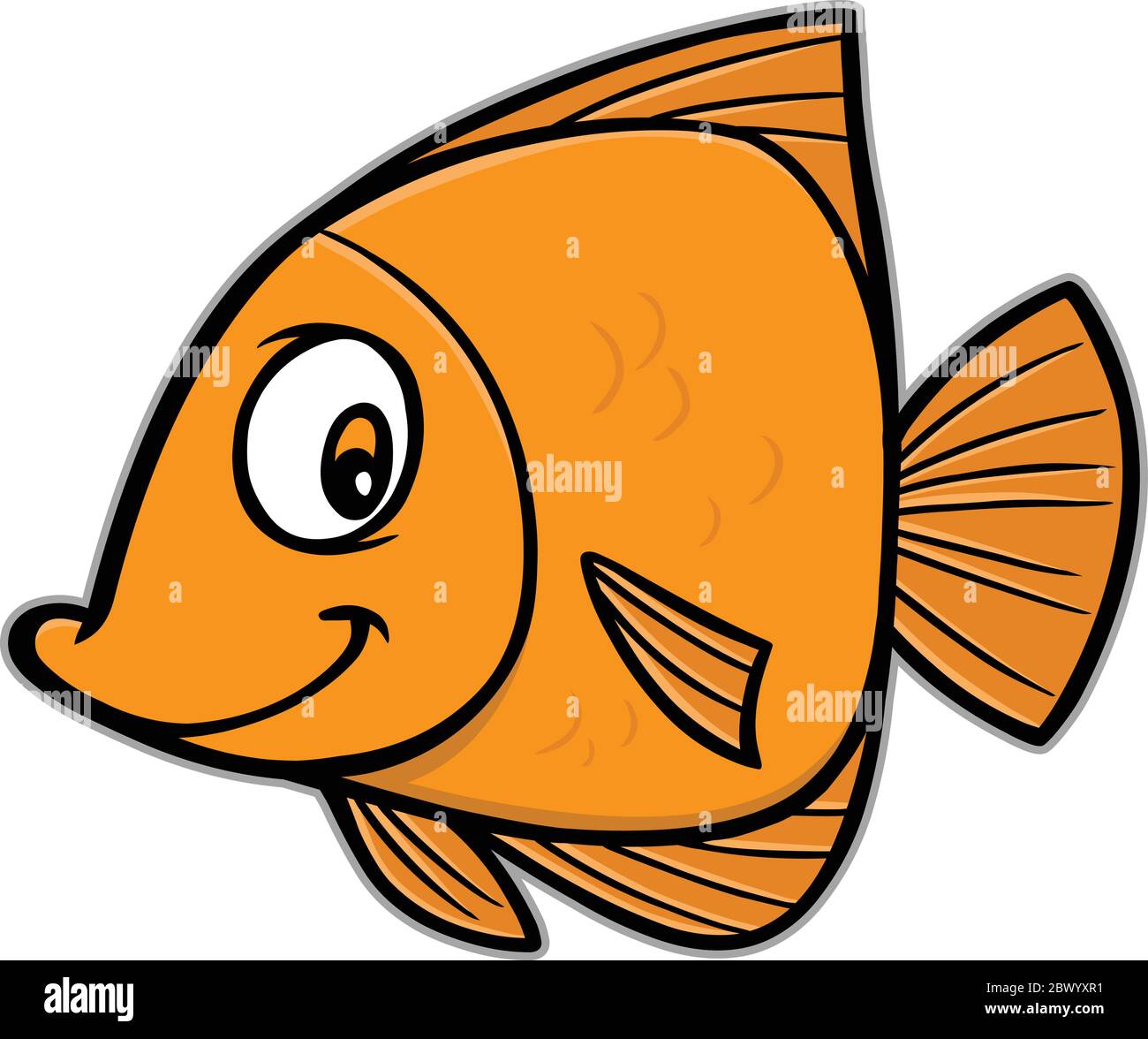 Goldfish- A Cartoon Illustration of a Goldfish. Stock Vector