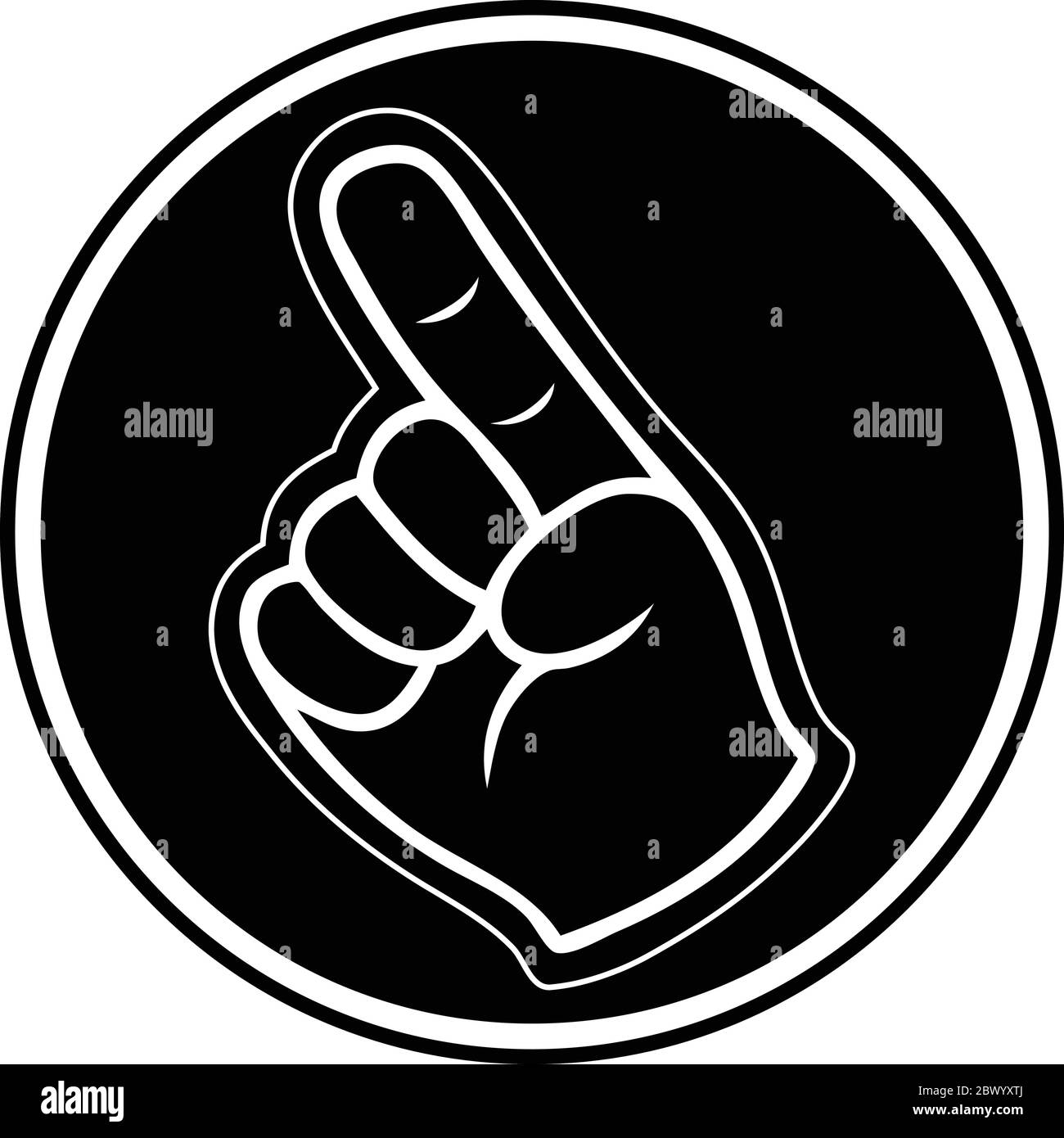 Foam Finger Symbol An Illustration of a Foam Finger Symbol Stock