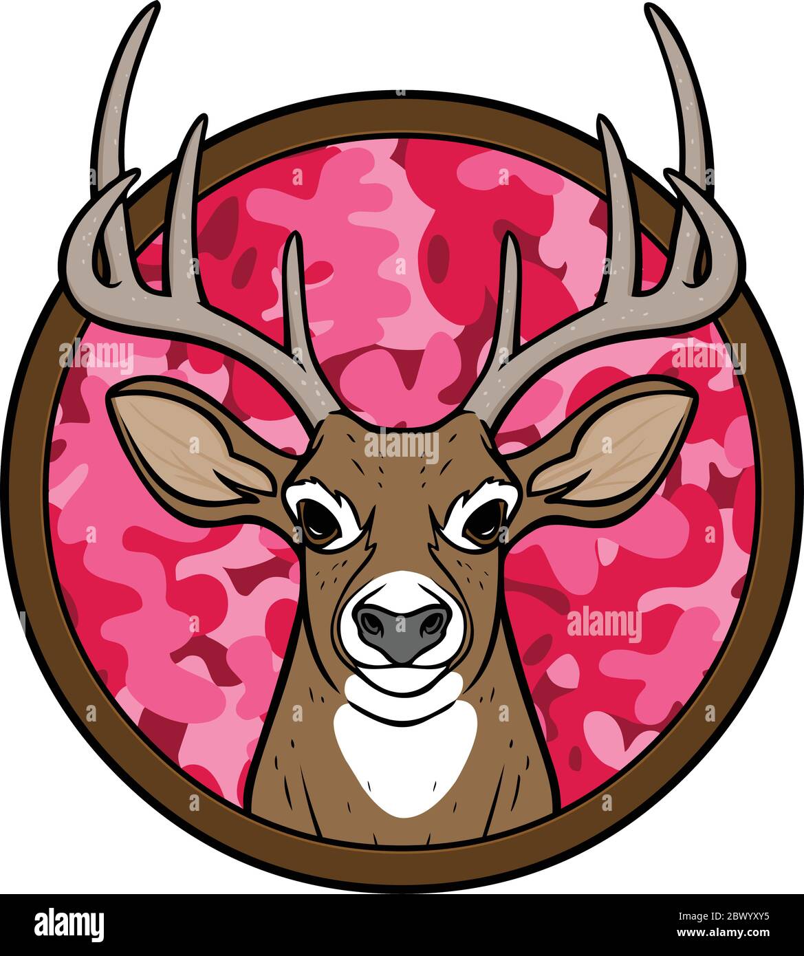 Girl Deer Hunting Insignia- An Illustration of a Girl Deer Hunting Insignia. Stock Vector