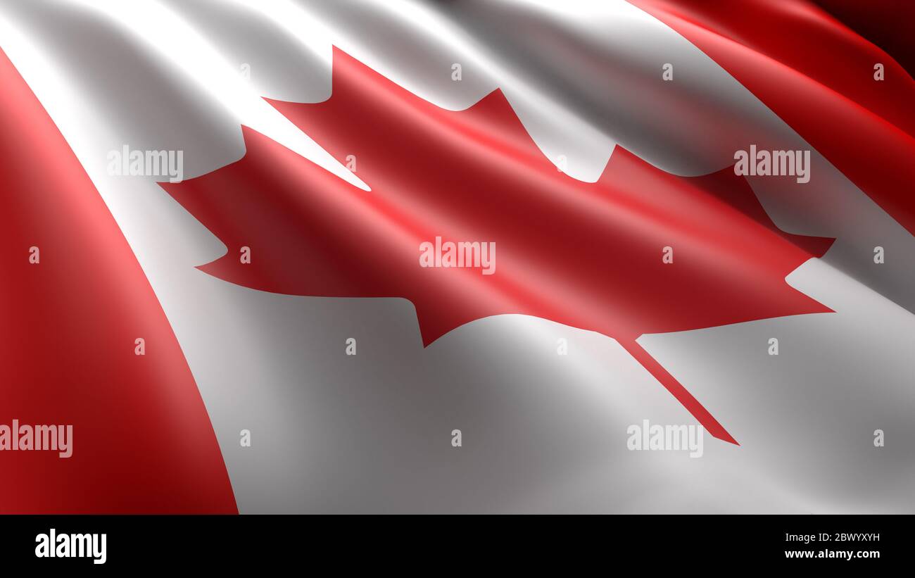 Wavy flag of Canada Stock Photo