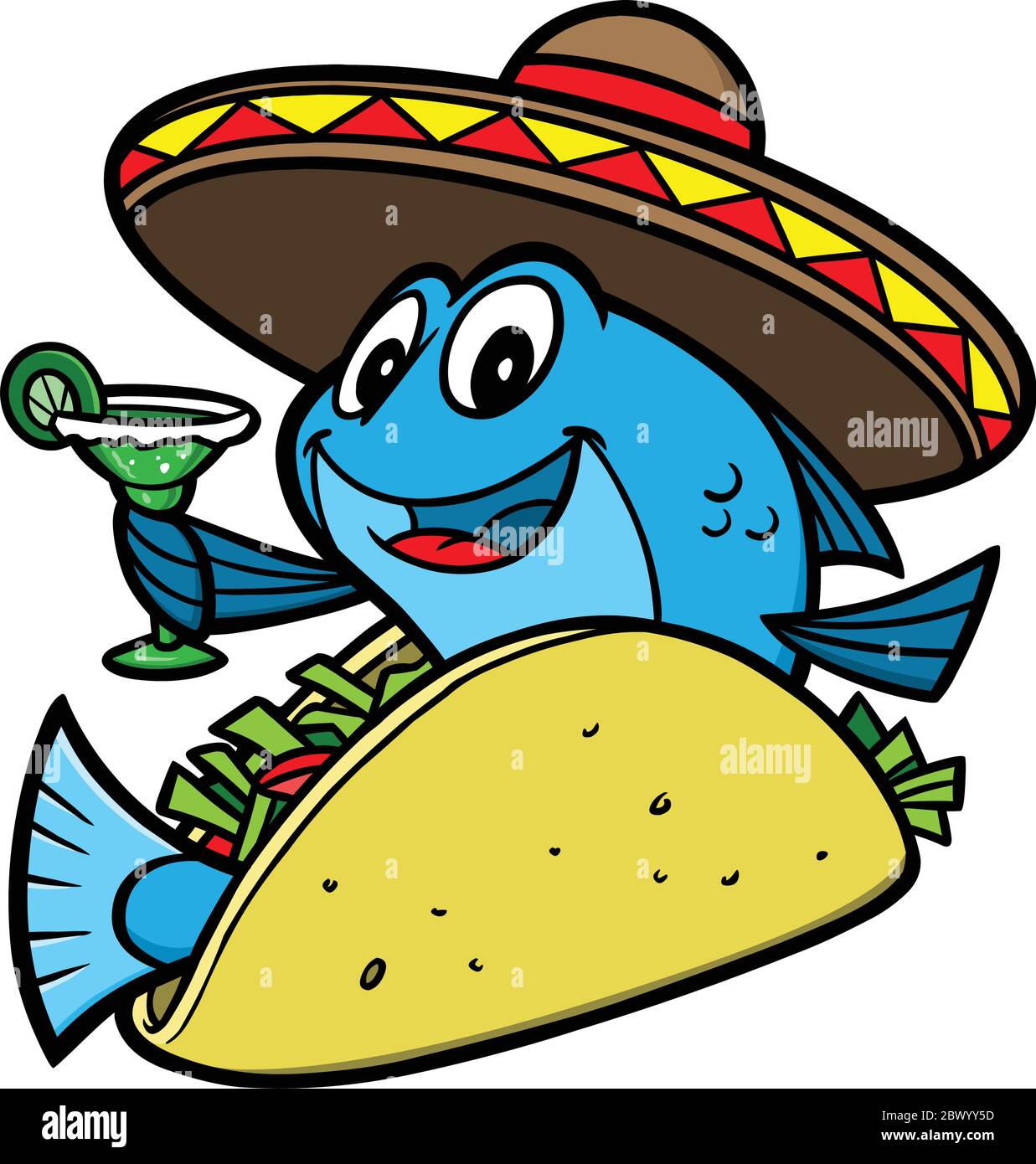 Fish Taco Cartoon - An illustration of a Fish Taco Cartoon Stock Vector  Image & Art - Alamy