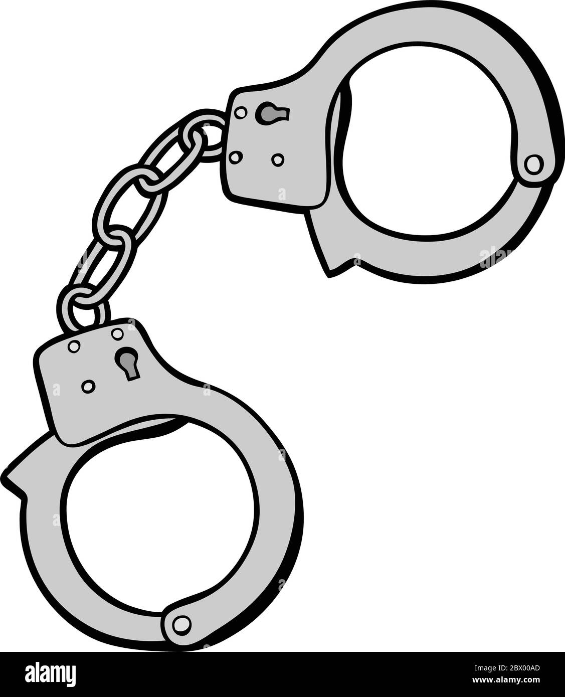 Handcuffs- An Illustration of a Pair of Handcuffs. Stock Vector