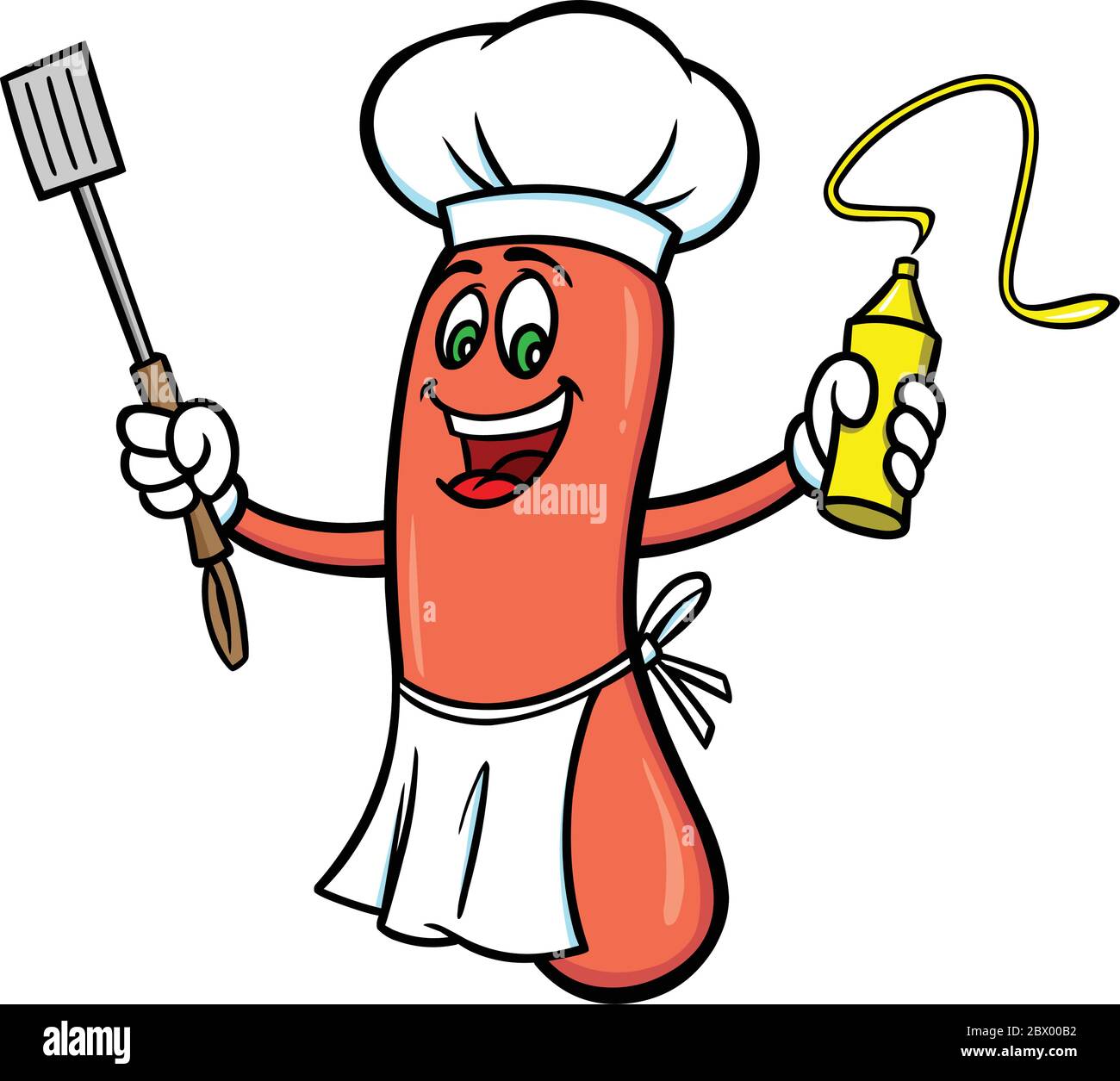 Hot Dog Cookout - A cartoon illustration of a Hot Dog Cookout. Stock Vector