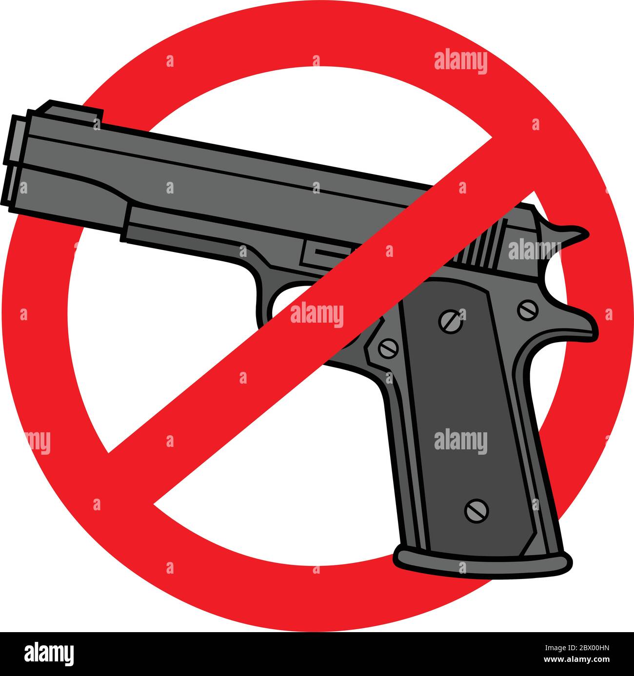 Gun Free Zone- An Illustration of a Gun Free Zone Sign. Stock Vector