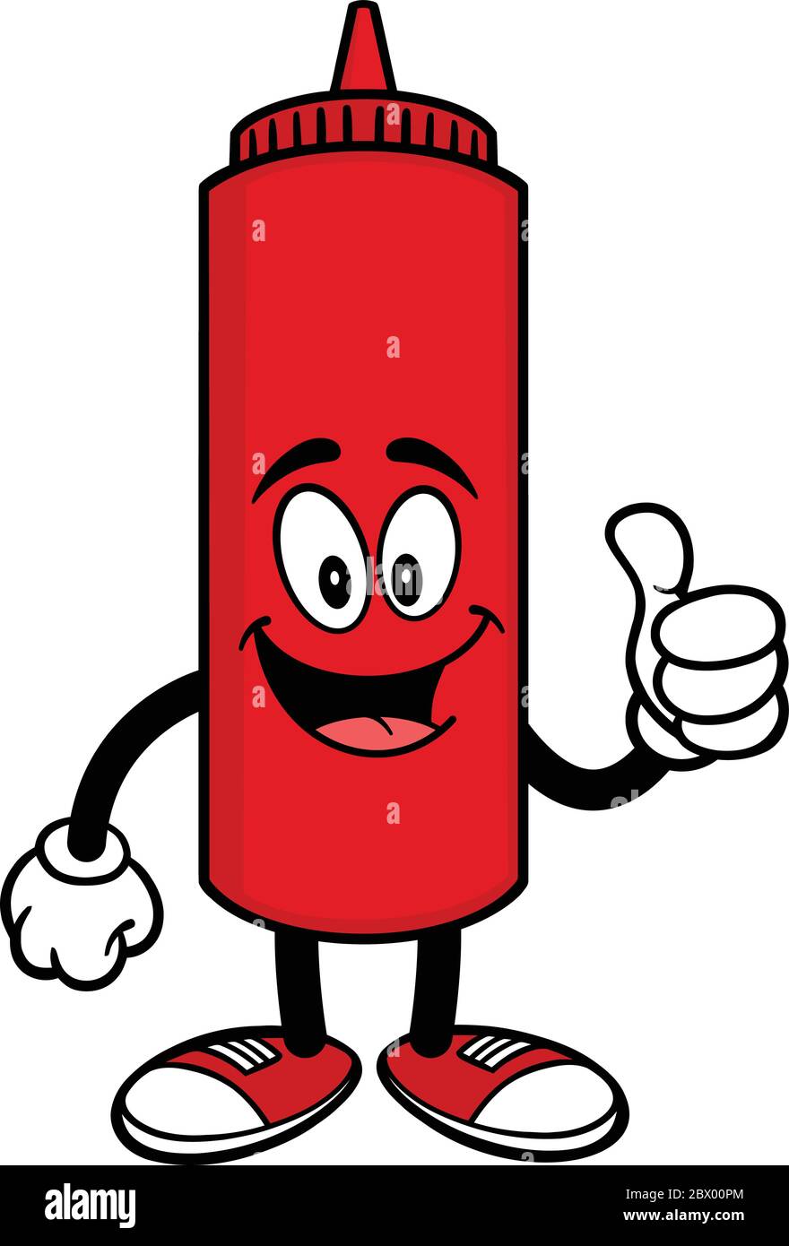 Ketchup With Thumbs Up A Cartoon Illustration Of A Ketchup Bottle With A Thumbs Up Stock Vector Image Art Alamy