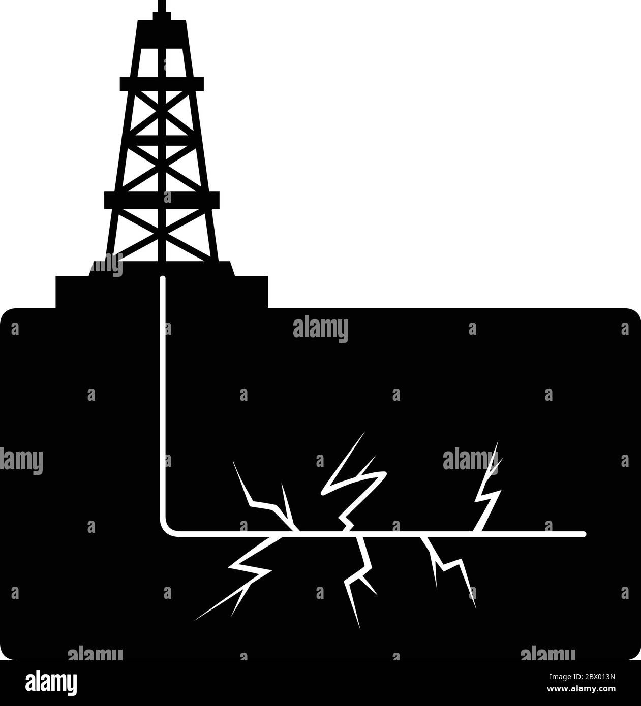 Hydraulic Fracturing- An Illustration of Hydraulic Fracturing. Stock Vector