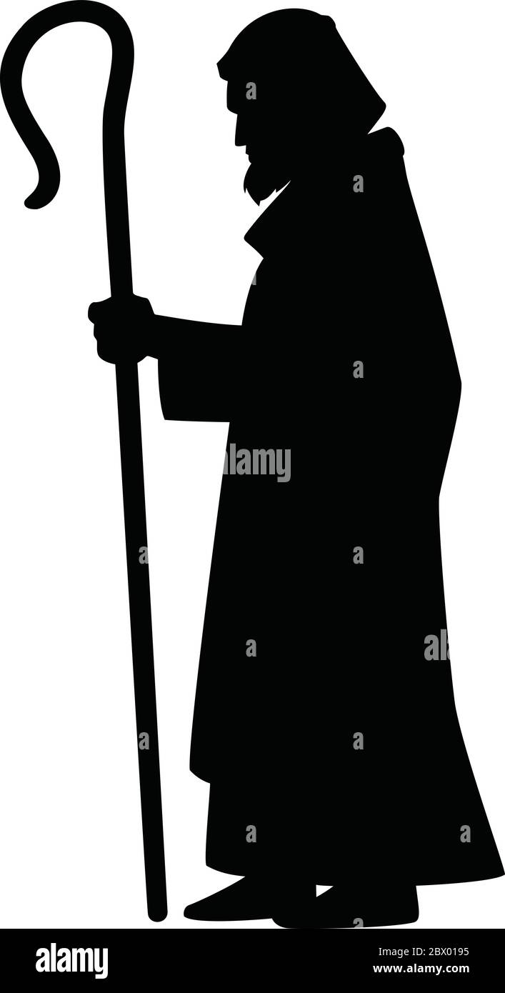 Joseph with Shepherds Hook- An Illustration of Joseph with a Shepherds Hook. Stock Vector