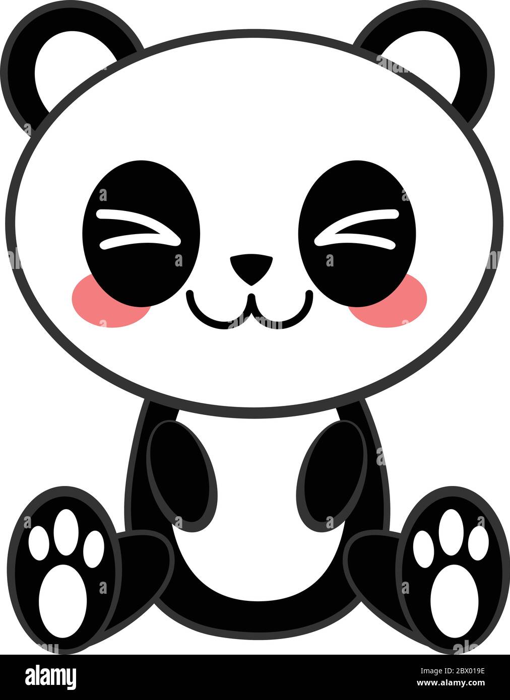Kawaii Panda- A Cartoon Illustration of a Kawaii Panda Stock Vector Image &  Art - Alamy