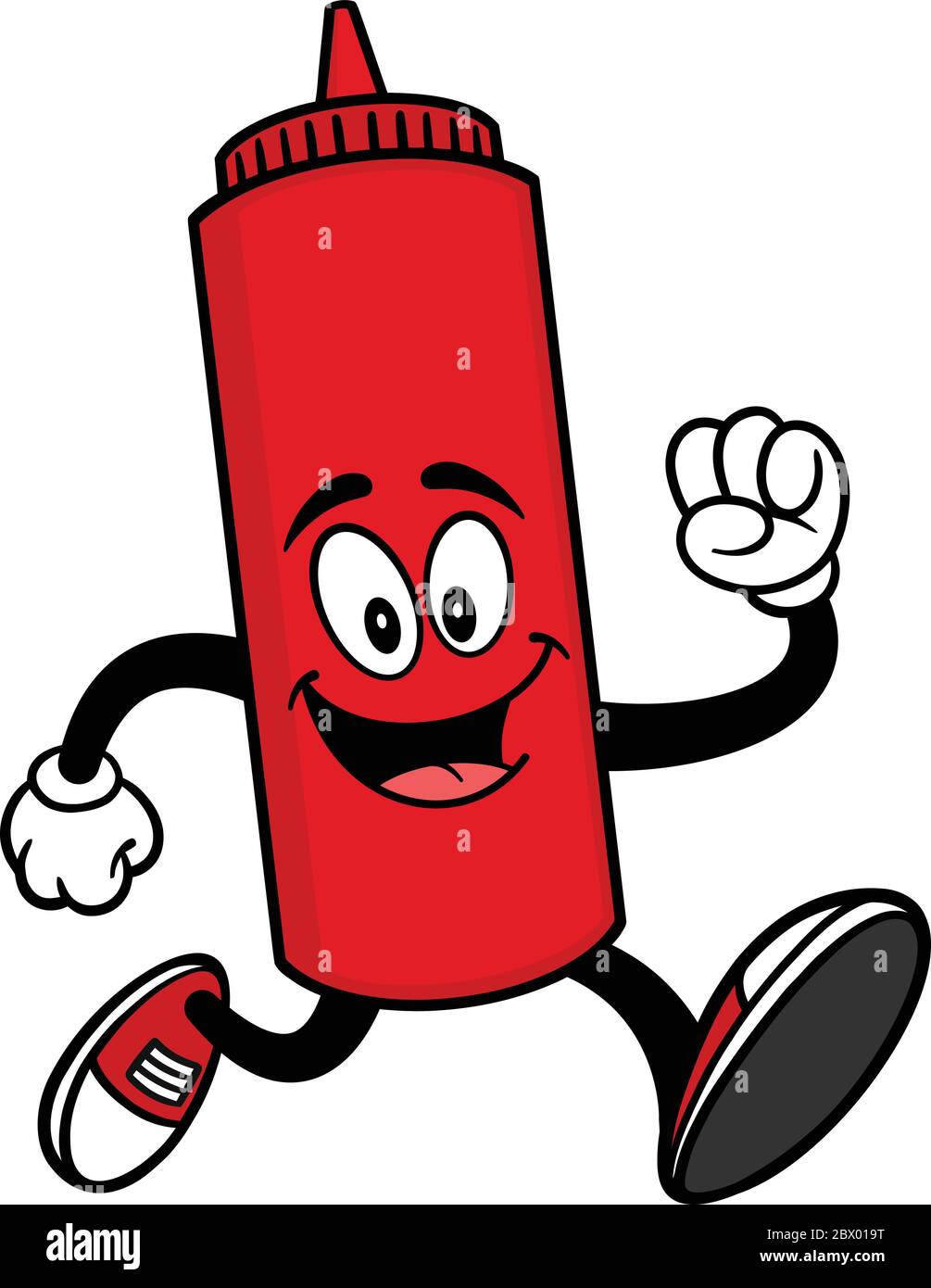 Ketchup Run- A Cartoon Illustration of a Ketchup Bottle Running Stock  Vector Image & Art - Alamy