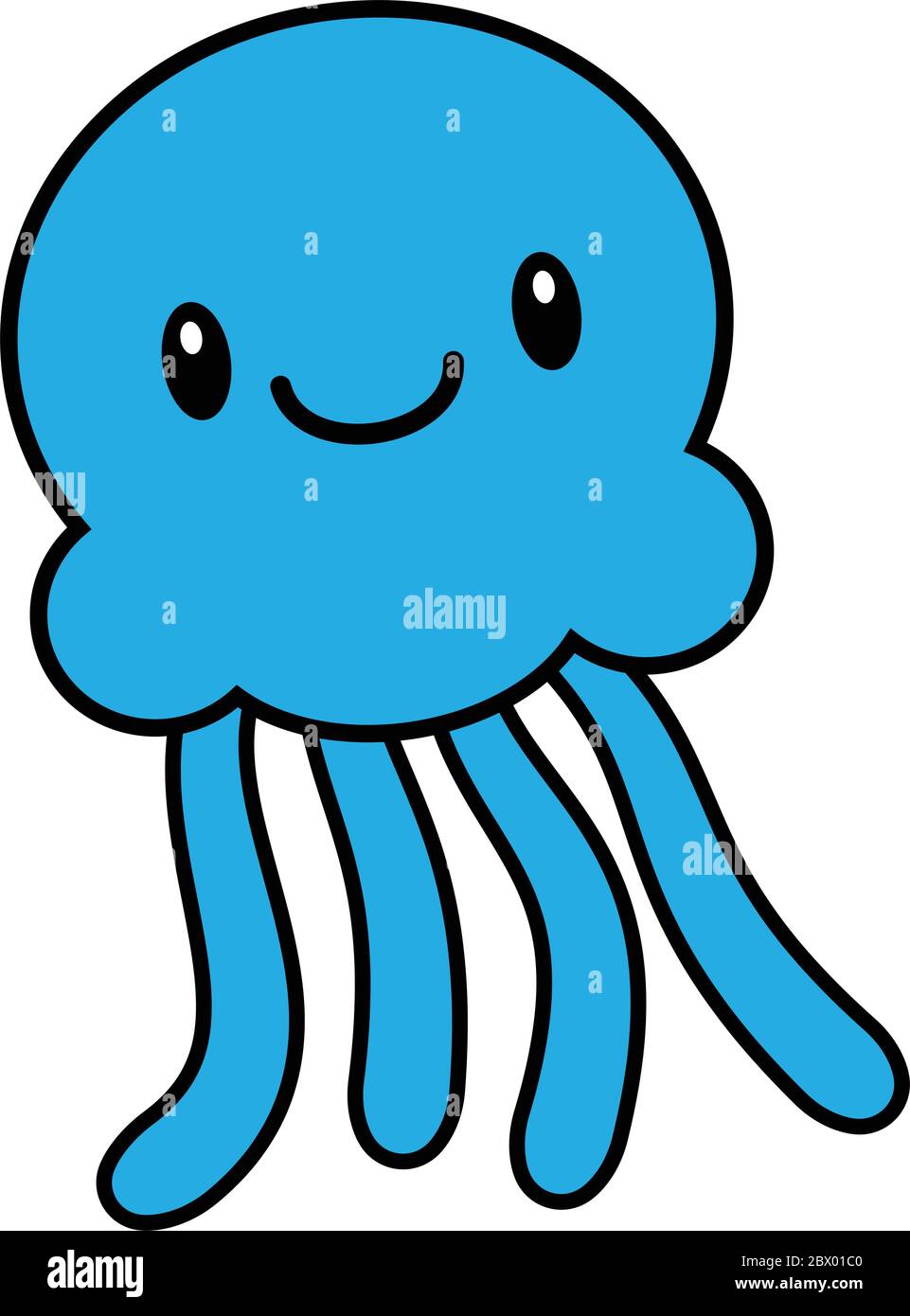 Kawaii Jellyfish A Cartoon Illustration of a Kawaii Jellyfish Stock Vector Image & Art Alamy