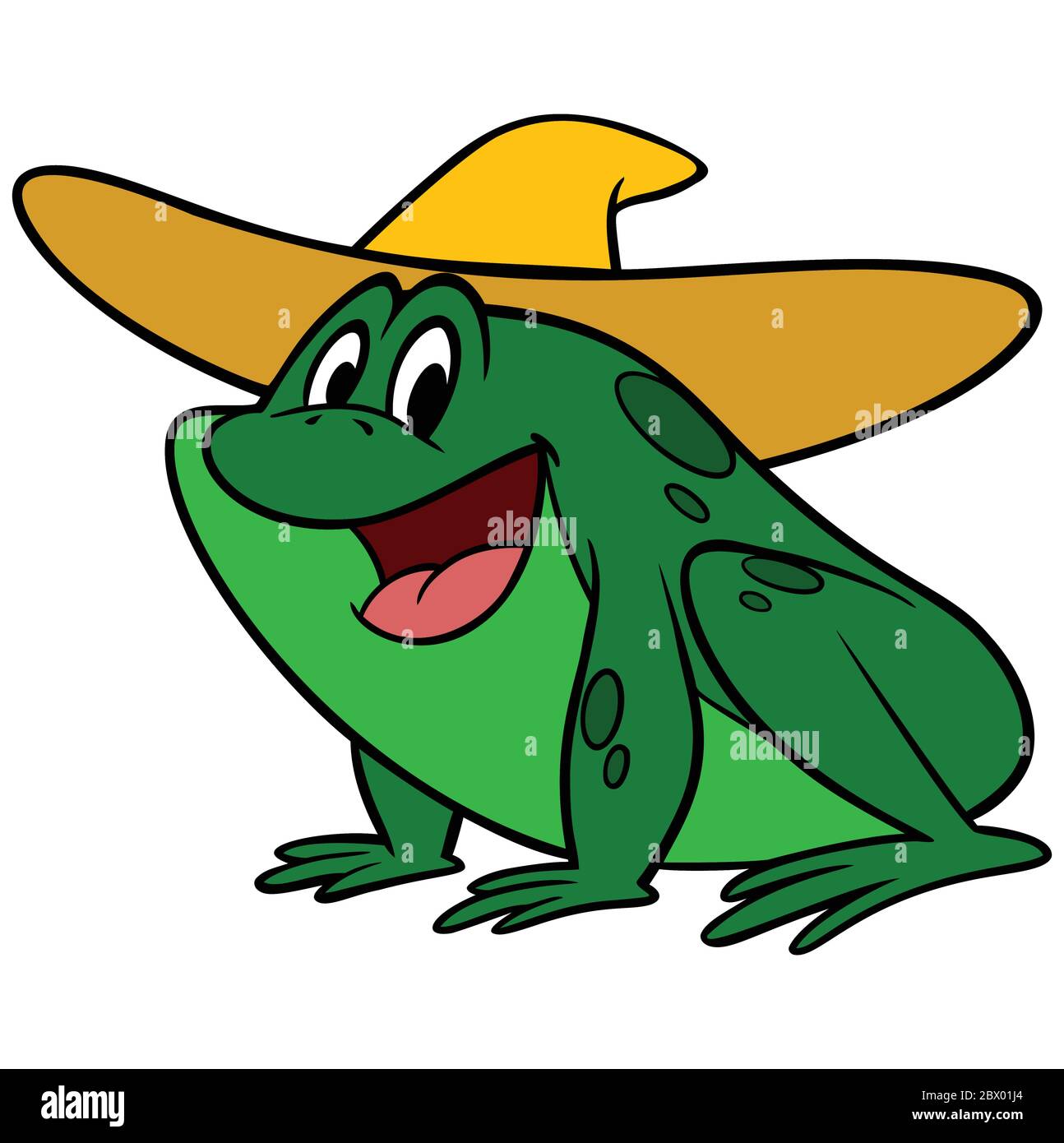Hillbilly Frog- A Cartoon Illustration of a Hillbilly Frog. Stock Vector