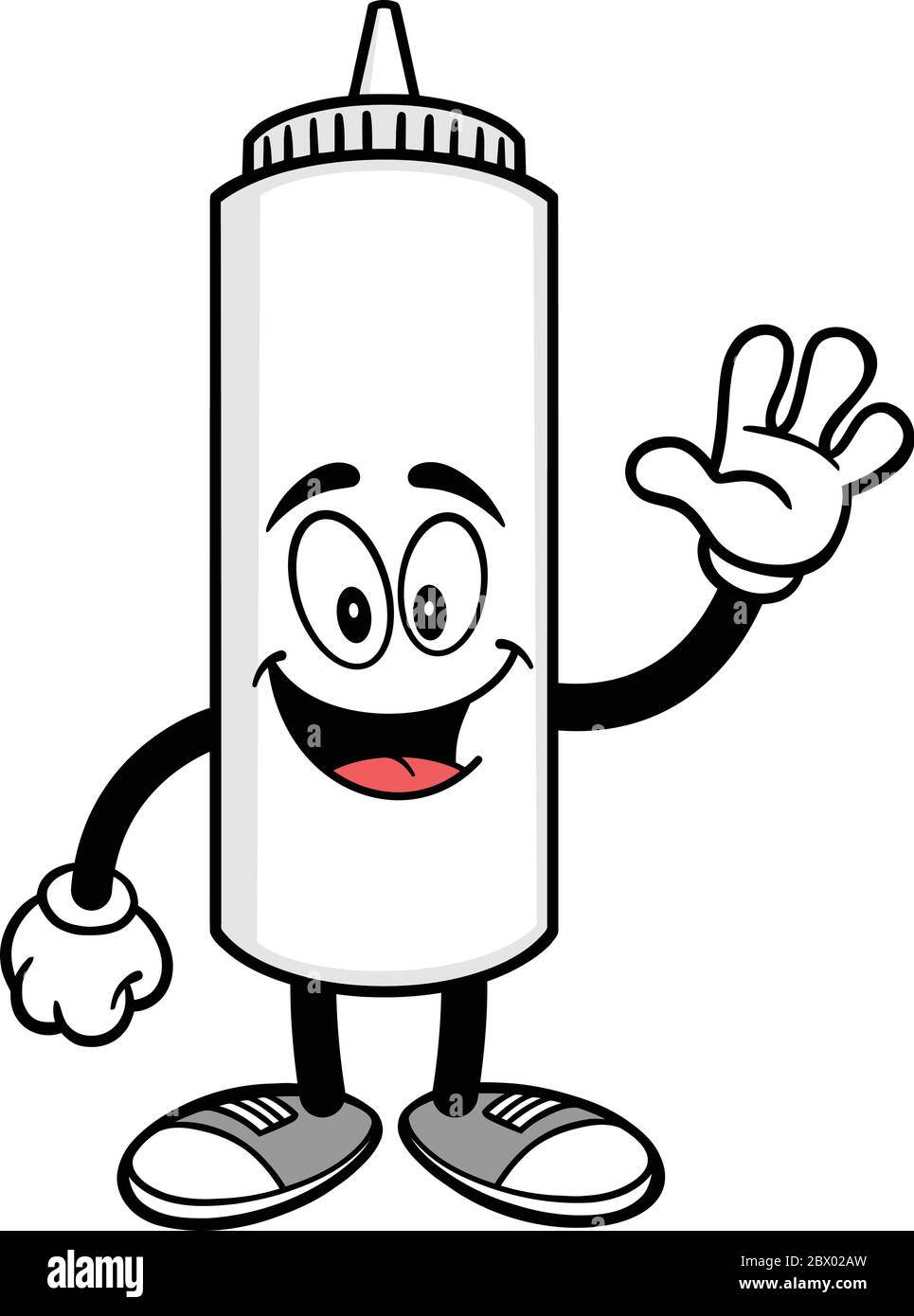 Mayo Waving A Cartoon Illustration of a Mayo Bottle Waving Stock Vector Image & Art Alamy