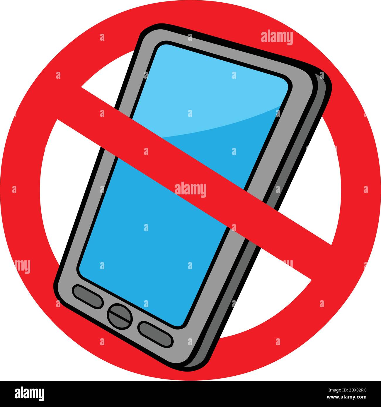 No Cellphone Sign- An Illustration of a No Cellphone Sign. Stock Vector