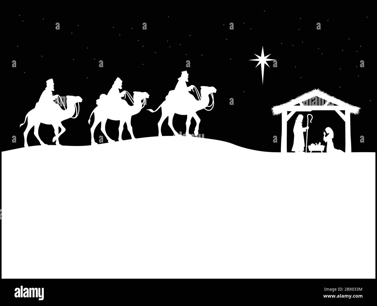 Nativity Abstract- An Illustration of an Abstract Nativity Scene Stock