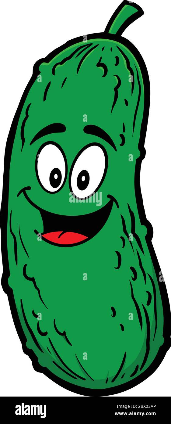 Pickle Mascot A Cartoon Illustration of a Pickle Mascot Stock Vector