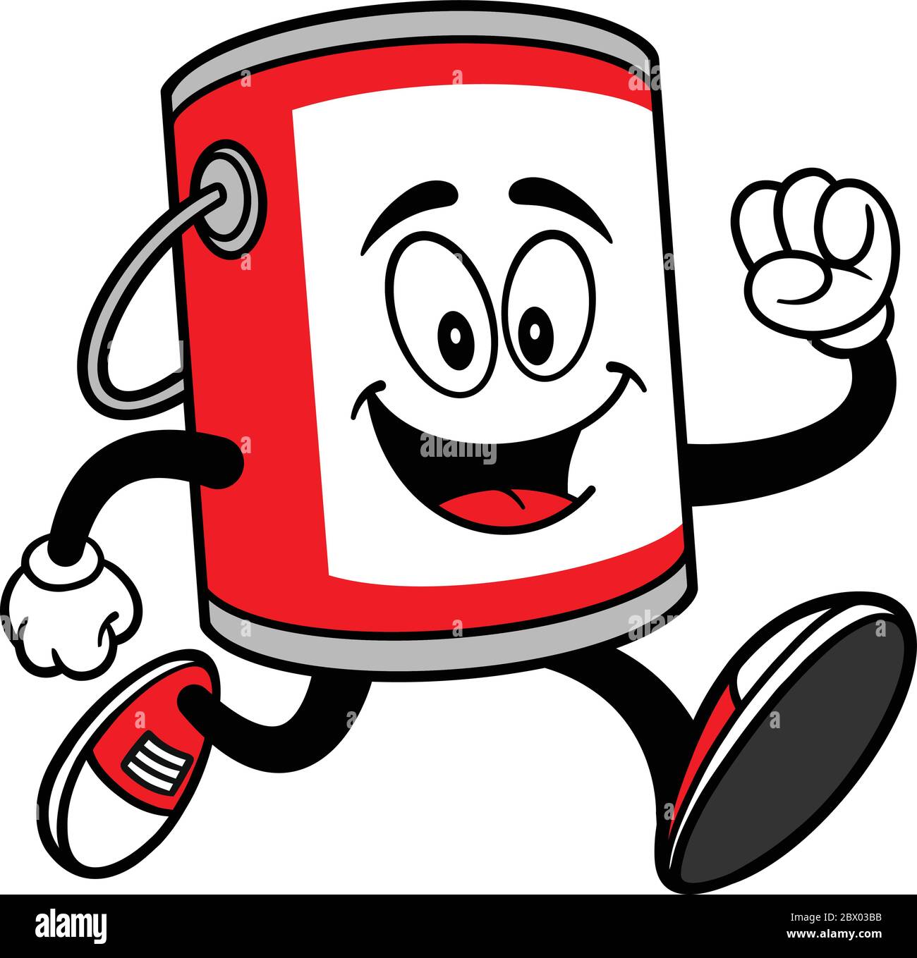 Paint Bucket Mascot Running A cartoon illustration of a Paint Bucket