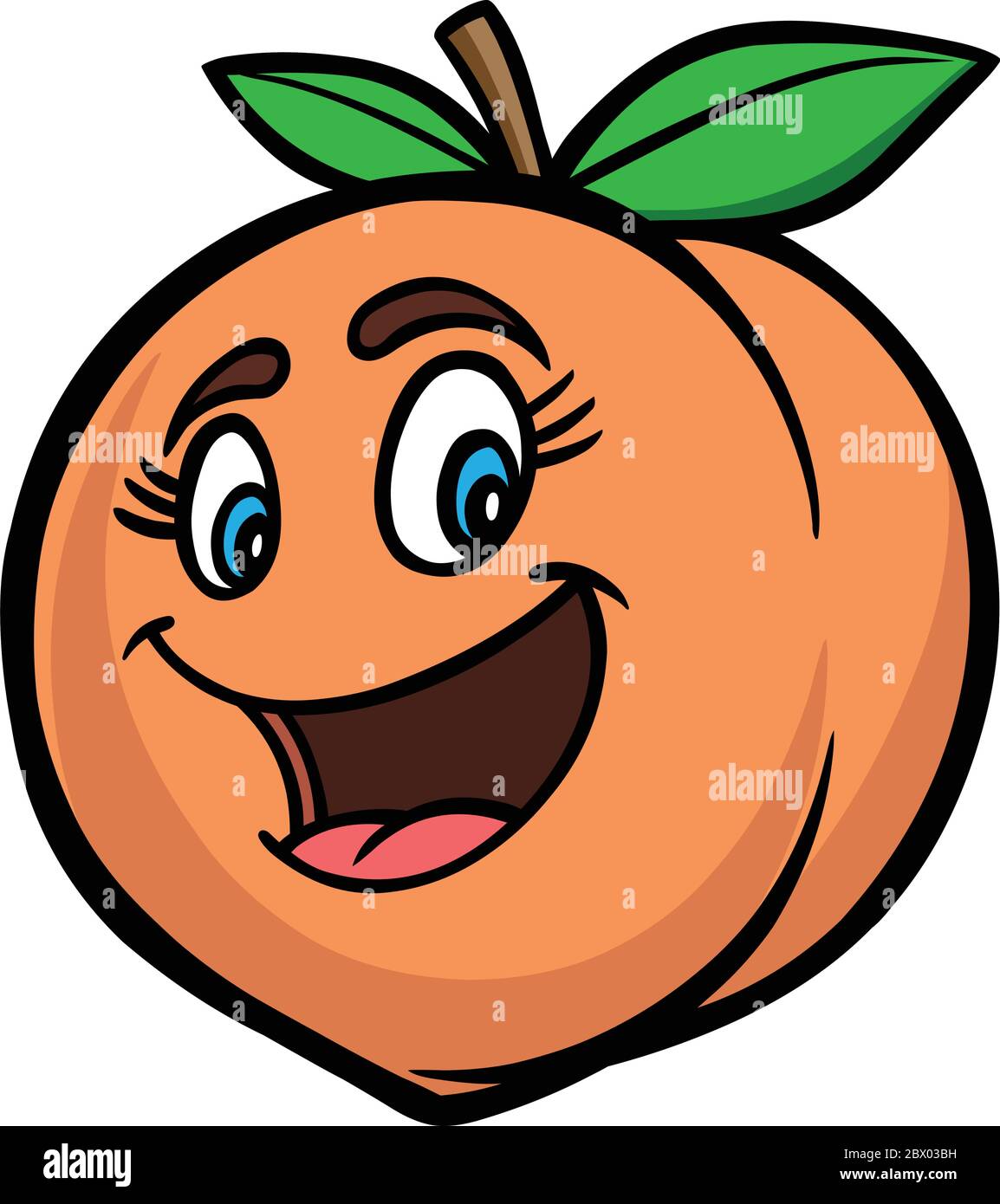 Peach Cartoon - An illustration of a Peach Cartoon Stock Vector Image & Art  - Alamy