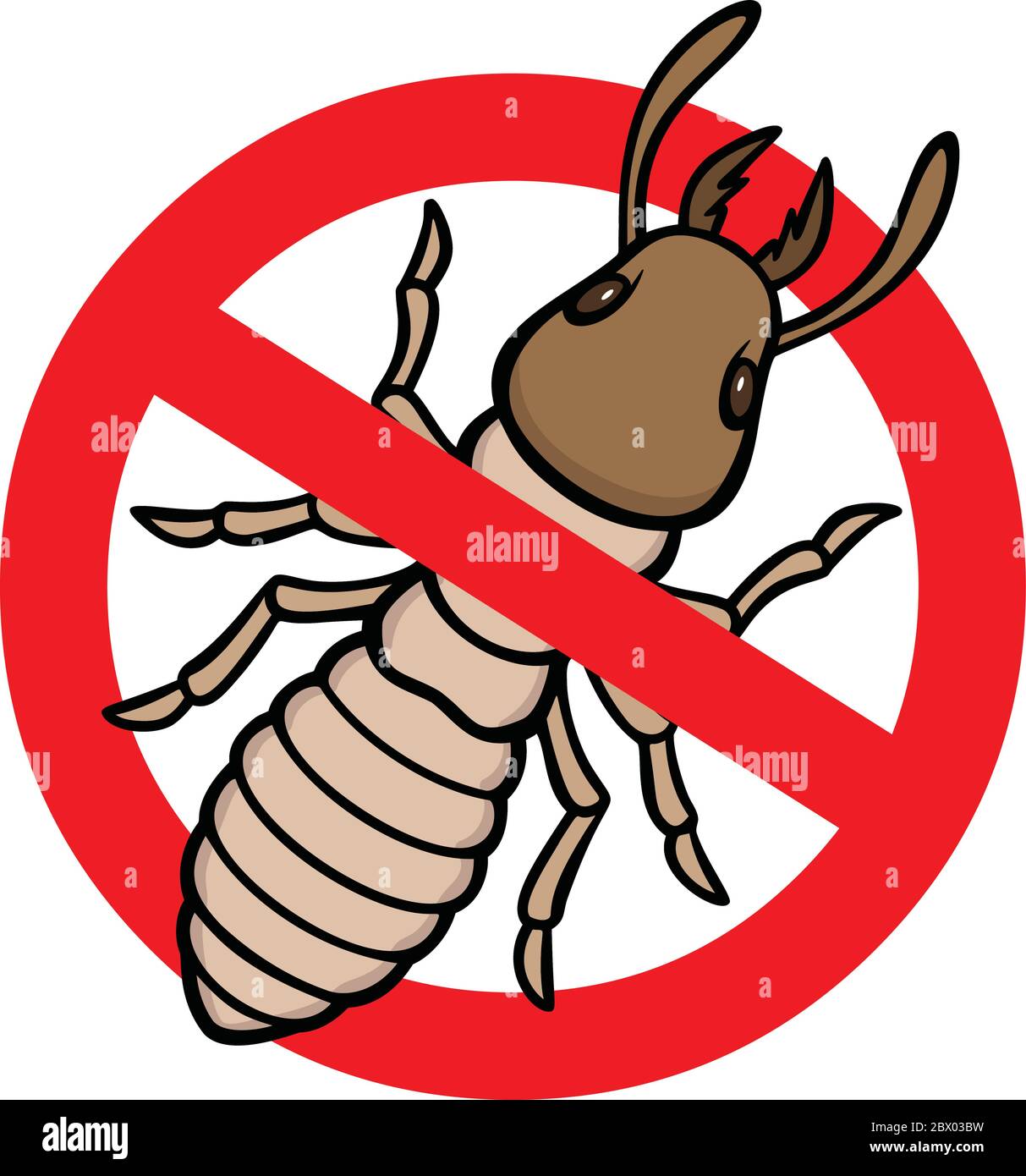 No Termite- An Illustration of a No Termites Sign. Stock Vector