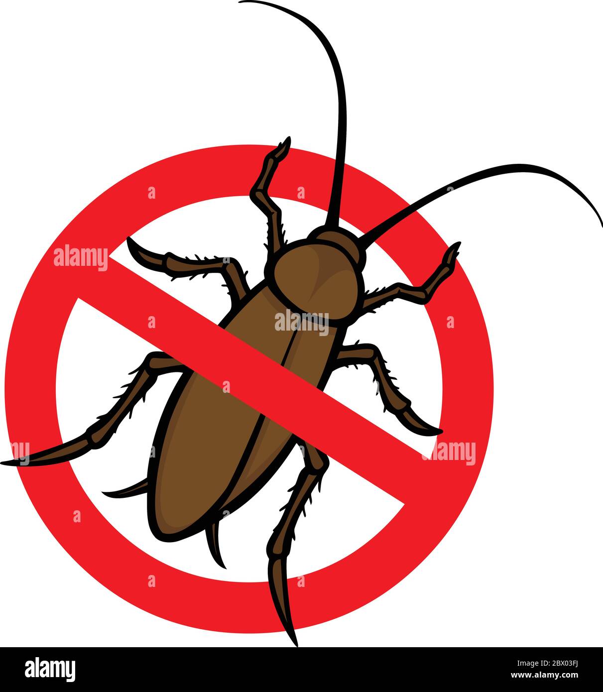 No Roach- An Illustration of No Roaches Sign. Stock Vector