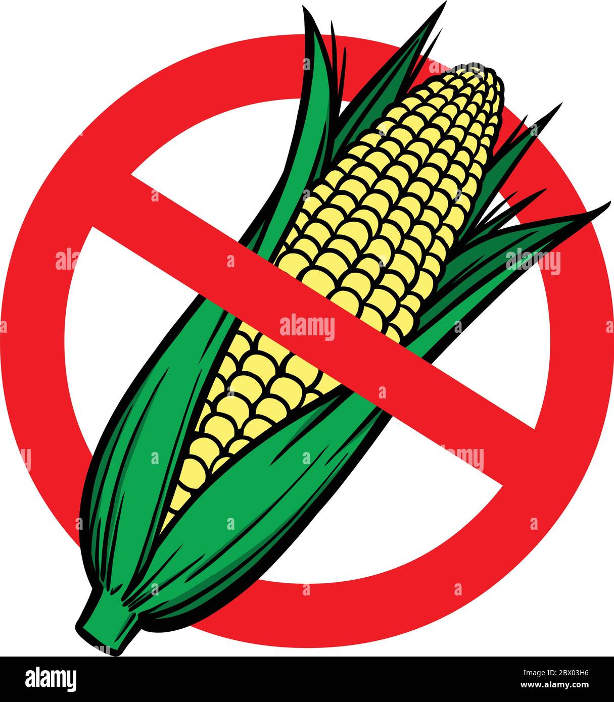 No HFCS An Illustration of a No High Fructose Corn Syrup Sign Stock