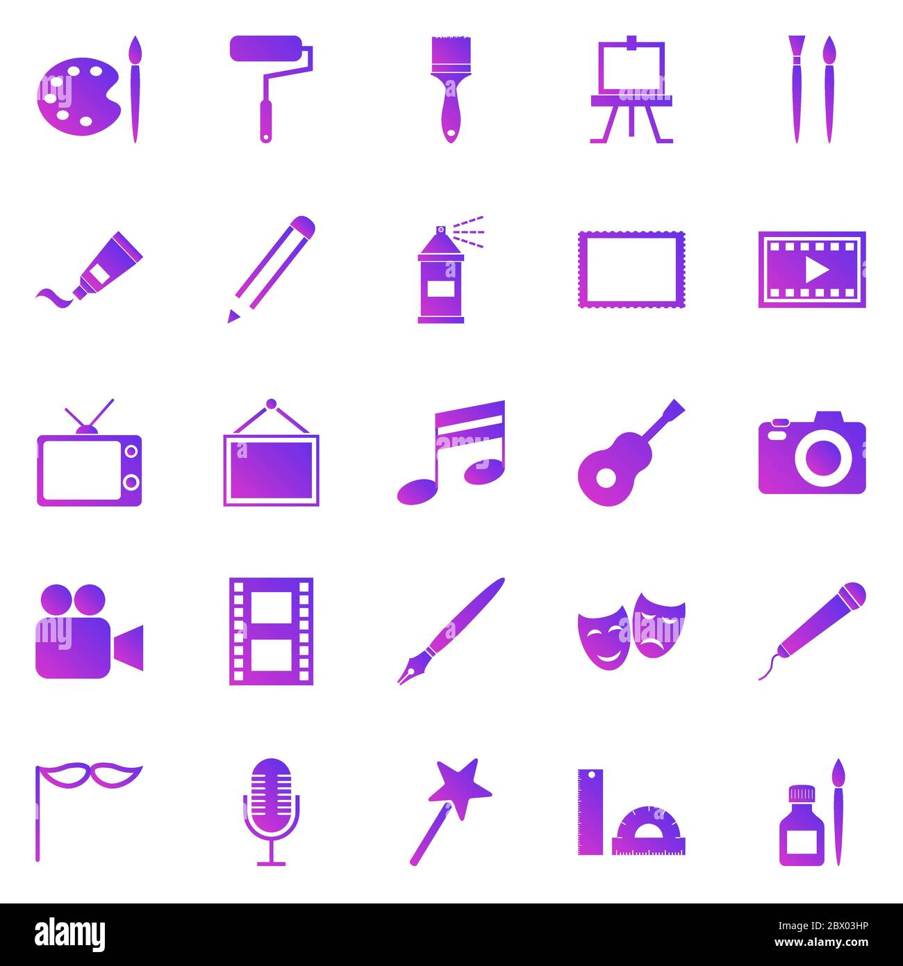 Art gradient icons on white background, stock vector Stock Vector