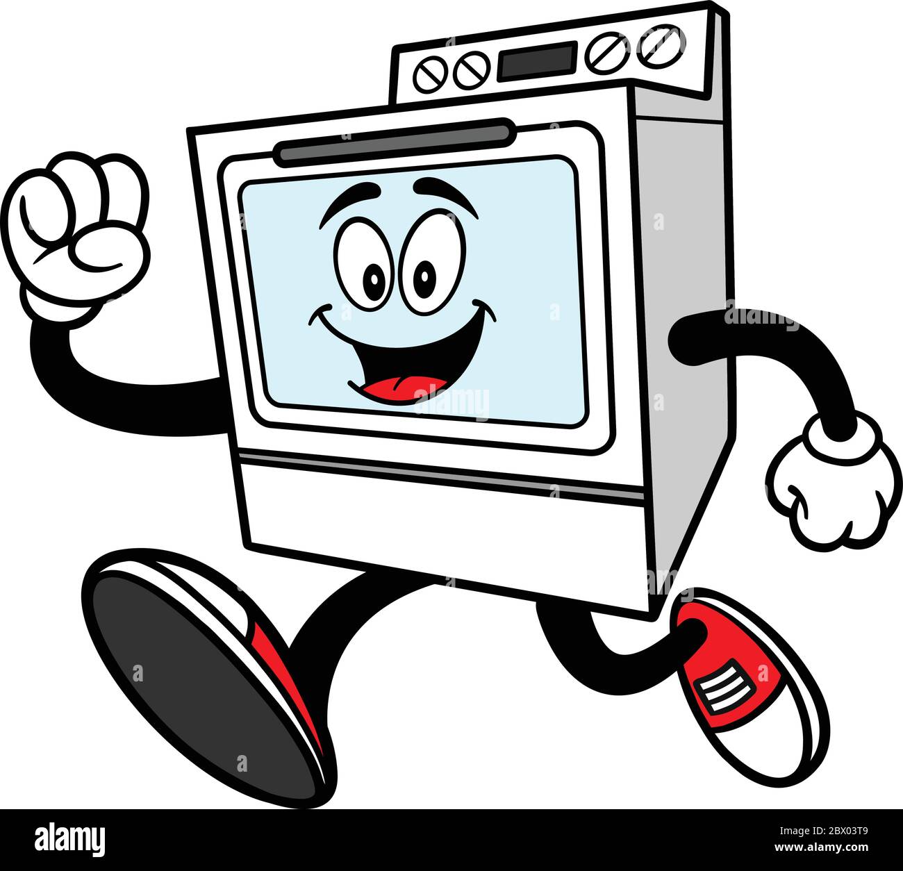 Oven Run A Cartoon Illustration of an Oven Running Stock Vector Image