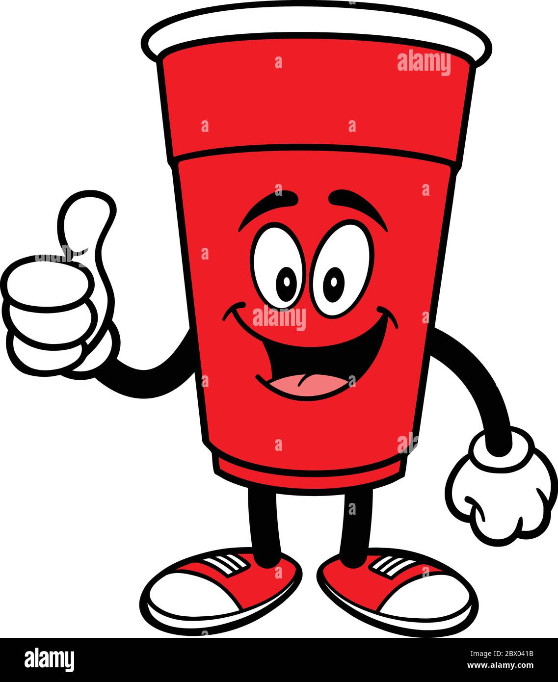 Party Cup Mascot with Thumbs Up A cartoon illustration of a Party Cup