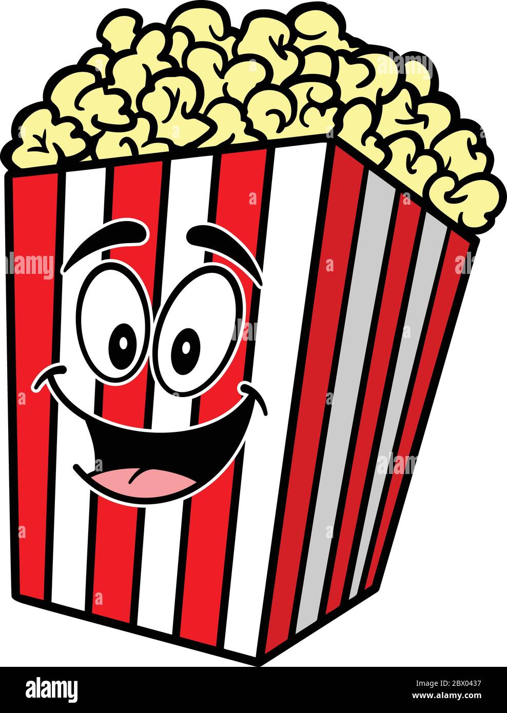 Popcorn Mascot- A Cartoon Illustration of a Popcorn Mascot. Stock Vector