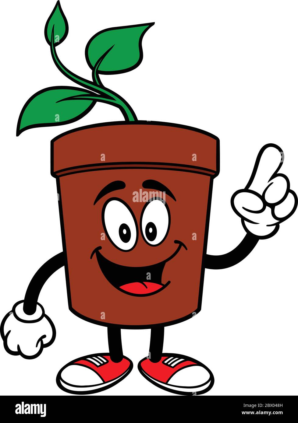 Potted Plant Talking A cartoon illustration of a Potted Plant Talking