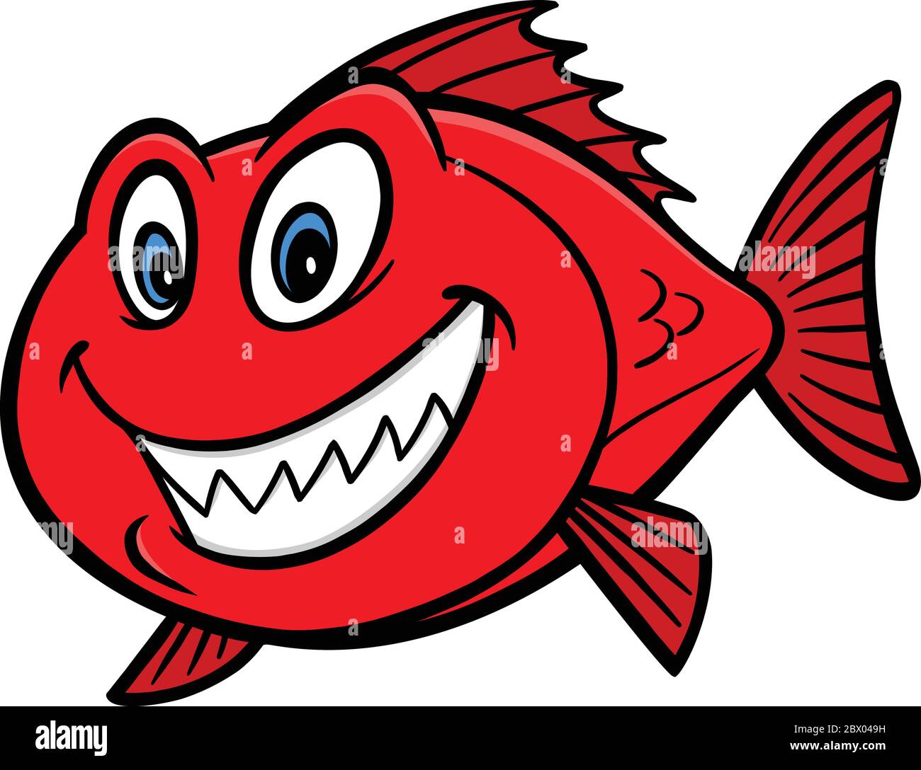 Red Snapper- A Cartoon Illustration of a Red Snapper. Stock Vector