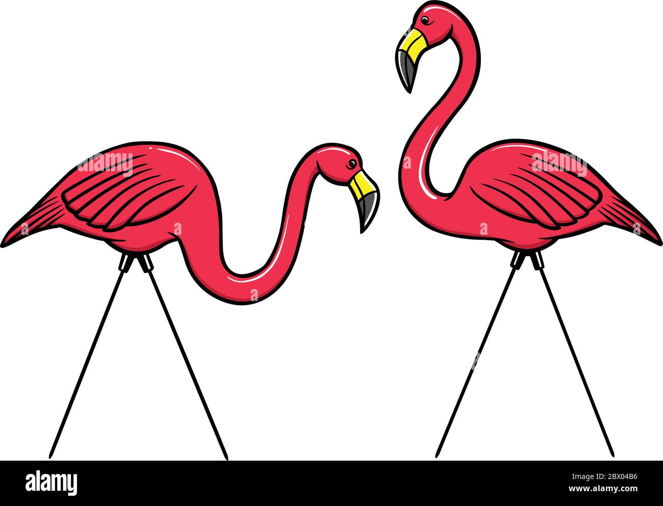 Pink Flamingos- An Illustration of Pink Flamingos. Stock Vector