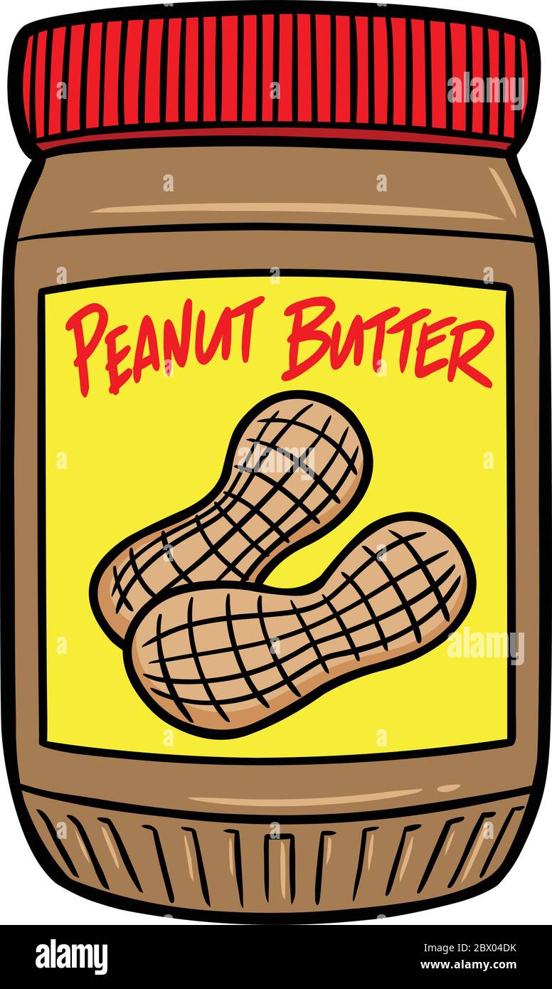 Peanut Butter An Illustration of a Jar of Peanut Butter Stock Vector