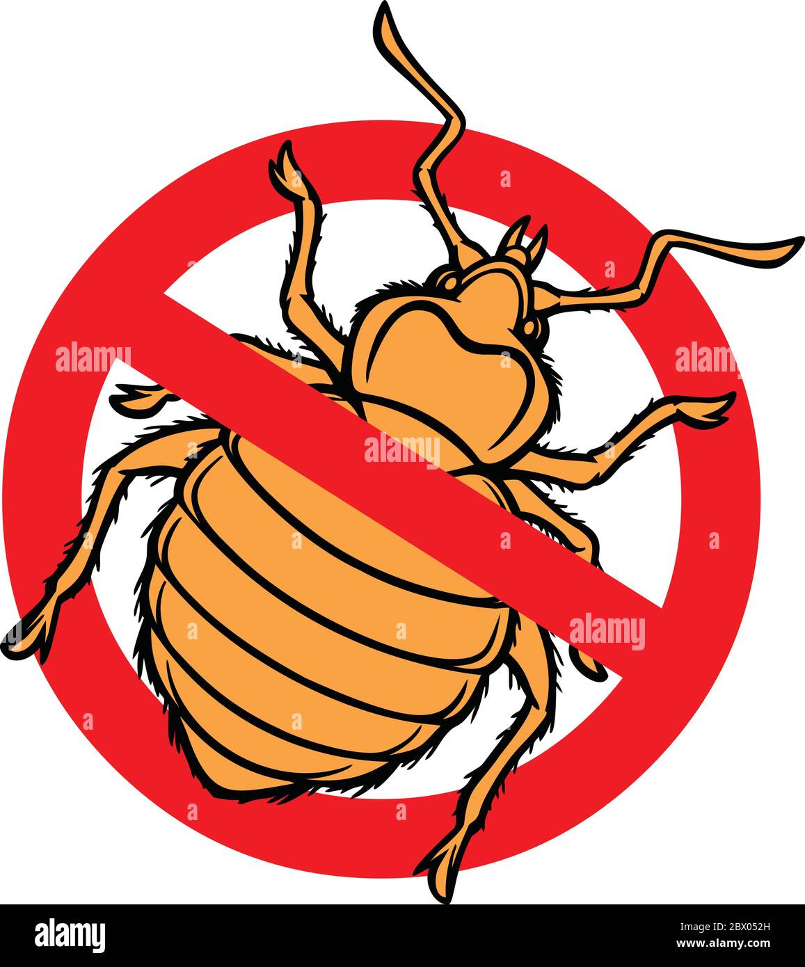 No Bed Bugs- An Illustration of a No Bed Bugs Sign. Stock Vector