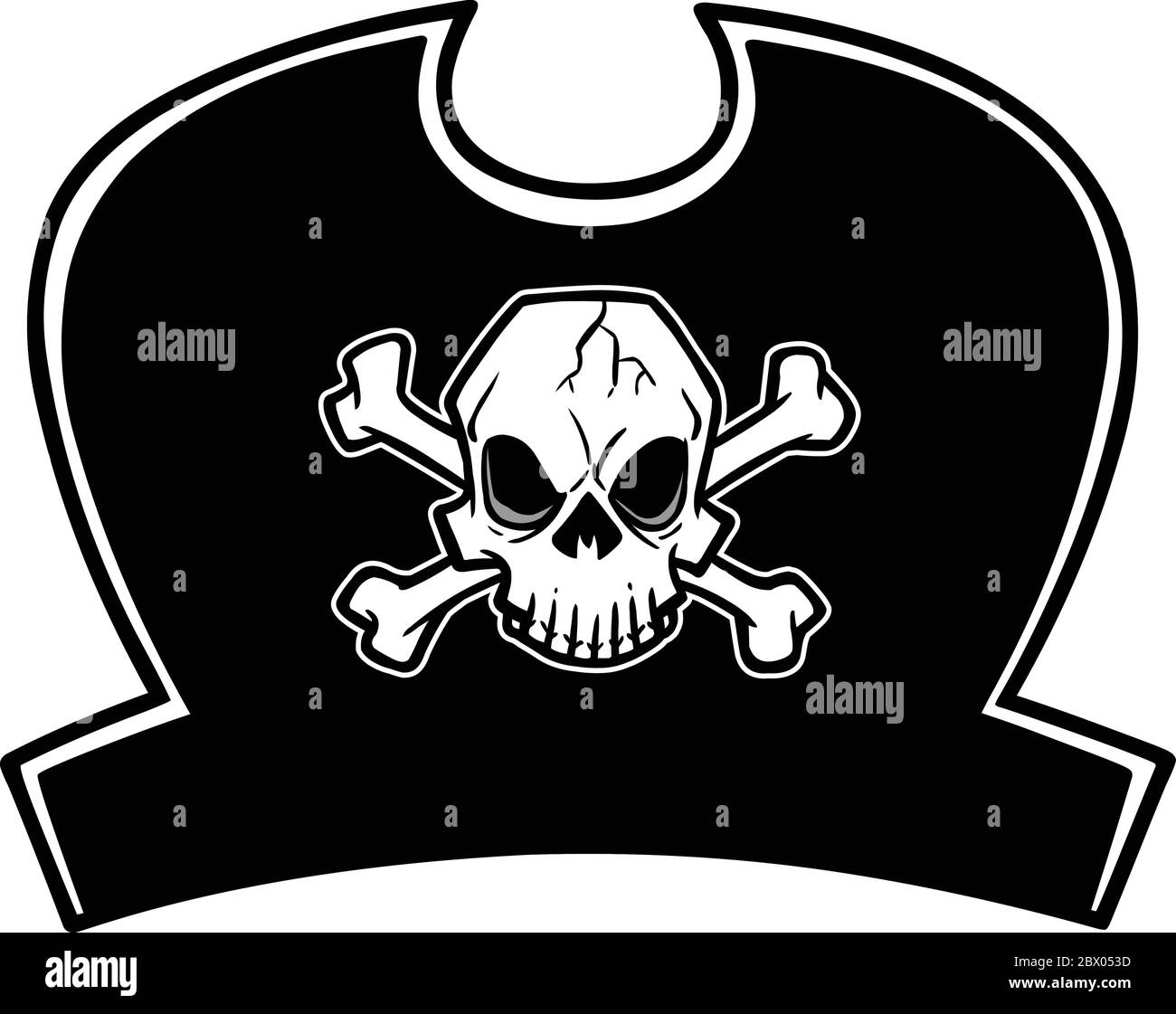 Pirate Hat- An Illustration of a Pirate Hat. Stock Vector