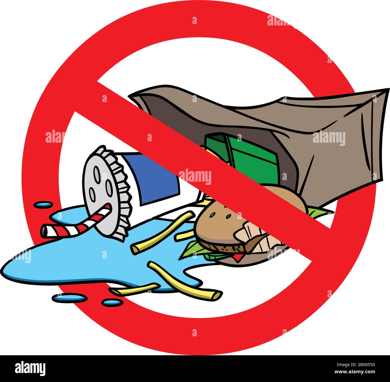 Please Don't Litter- An Illustration of a Please Don't Litter Sign. Stock Vector