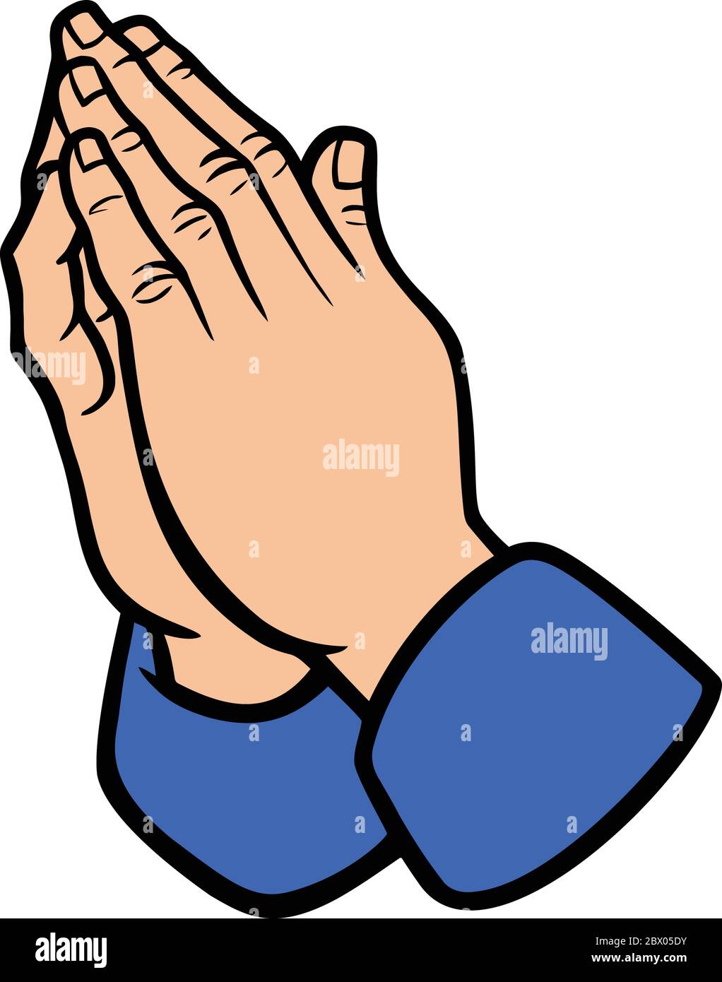 Praying Hands - A cartoon illustration of Praying Hands Stock Vector